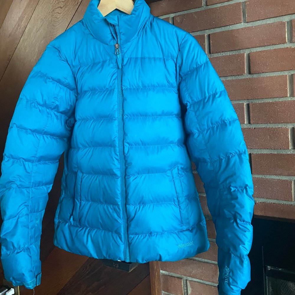 MARMOT Turquoise 700 Fill Down Puffer Jacket  - Size Medium